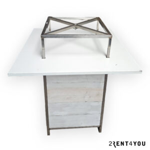 Statafel Wit 120cm x 120cm zonder RVS Opbouw