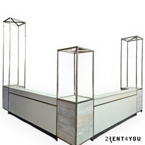 Bar Wit 5 meter met RVS Opbouw