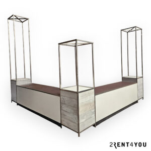 Buffet Wit 5 meter met RVS Opbouw