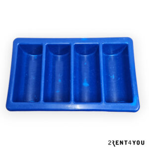 Bestekbak blauw 4 vaks