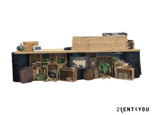 Steigerhout buffet olie vaten (groot)